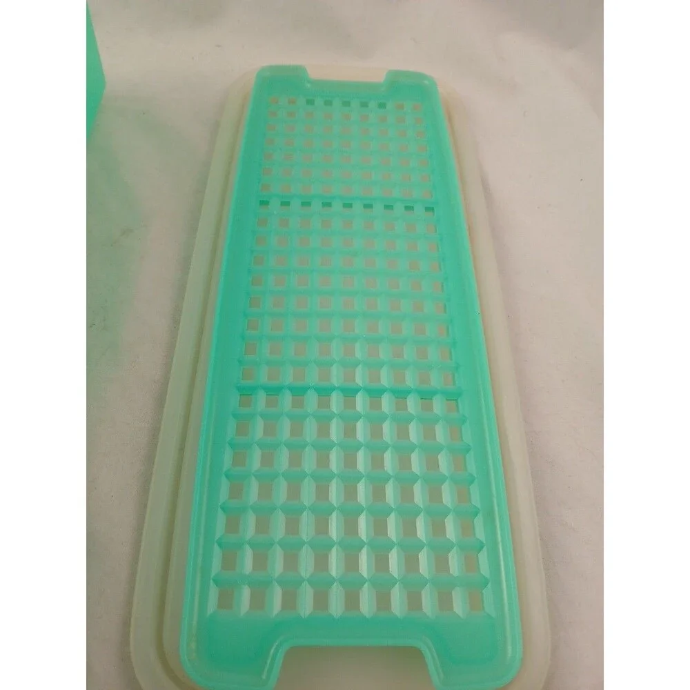 Vintage Tupperware 782 Celery Keeper Vegetable Crisper 3 Pc. Set Jadeite Green
